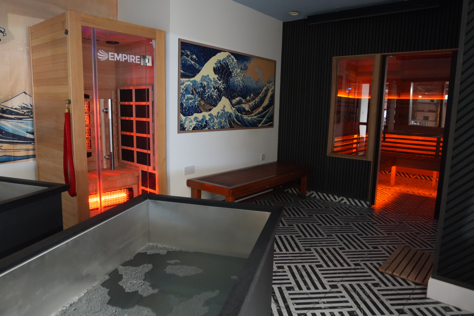 Sauna and ice bath recovery area at Soma Club Durham
